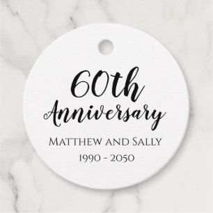 Étiquettes Cadeau 60e anniversaire de la fête Round Favor Tags