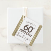 Étiquettes Cadeau 60e anniversaire Merci or élégant Script Favor (En situation)