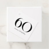Étiquettes Cadeau 60e anniversaire Noir et blanc (En situation)