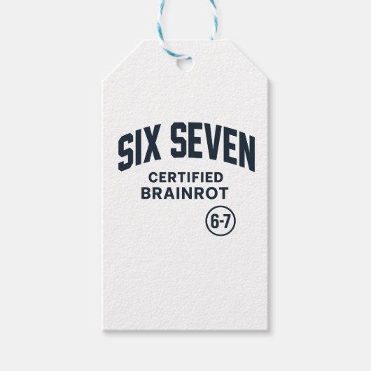 Étiquettes-cadeau 6 7 Certified Brain Rot (Devant)