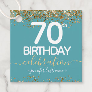 Étiquettes Cadeau 70th Birthday Gold Elegant Script Favor Tags
