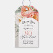 Étiquettes-cadeau 80 Ans Aimé Floral Féminin 80e Anniversaire (Devant)