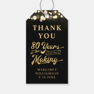 Étiquettes-cadeau 80e anniversaire Merci 80 ans en devenir
