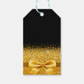 Étiquettes-cadeau 80e anniversaire noir or élégant (Dos)