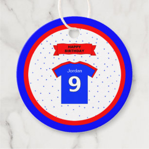 Étiquettes Cadeau 9e anniversaire merci rouge blanc bleu étoiles spo