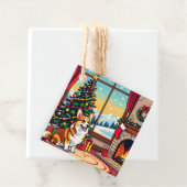 Étiquettes Cadeau A Cute Festive Corgi Christmas (En situation)