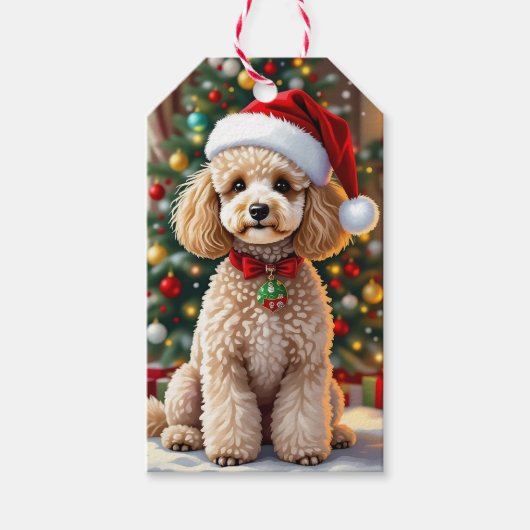 Étiquettes-cadeau A Cute Festive Poodle Christmas   (Devant)