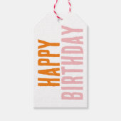 Étiquettes-cadeau à damiers rose orange (Devant)