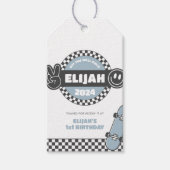 Étiquettes-cadeau À damiers Skateboard Super Rad Anniversaire (Devant)