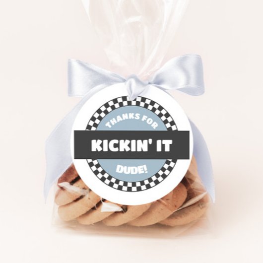 Étiquettes Cadeau À damiers Skateboard Super Rad Anniversaire