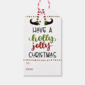 Étiquettes-cadeau A DE Elf Holly Jolly Christmas (Devant)