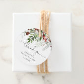 Étiquettes Cadeau À feuillage persistant élégante douche nuptiale me (En situation)