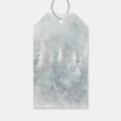 Étiquettes-cadeau À feuillage persistant hiver Premier anniversaire  (Dos)