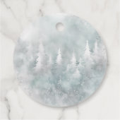 Étiquettes Cadeau À feuillage persistant hiver Premier anniversaire (Dos)