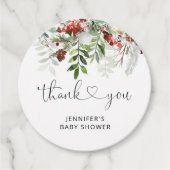 Étiquettes Cadeau À feuillage persistant Noël merci (Devant)