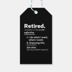 Étiquettes-cadeau à la retraite. définition drôle de retraite