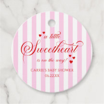A Little Sweetheart Pink Red Hearts Baby Shower
