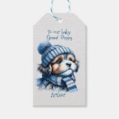Étiquettes-cadeau À notre bébé Noël Grand Puppy (Devant)