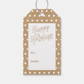 Étiquettes-cadeau À petits pois blancs en panne sur mesure sur Faux (Devant)