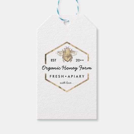 Étiquettes-cadeau abeille apiariste moderne (Devant)