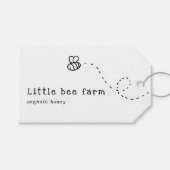 Étiquettes-cadeau abeille mignonne volant miel kraft rustique (Devant (Horizontal))