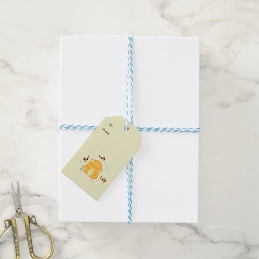 Étiquettes-cadeau Abeilles avec ruches (Avec de laficelle)
