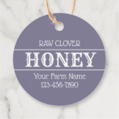 Étiquettes Cadeau Abeilles de miel et jarre de trèfle (Dos)