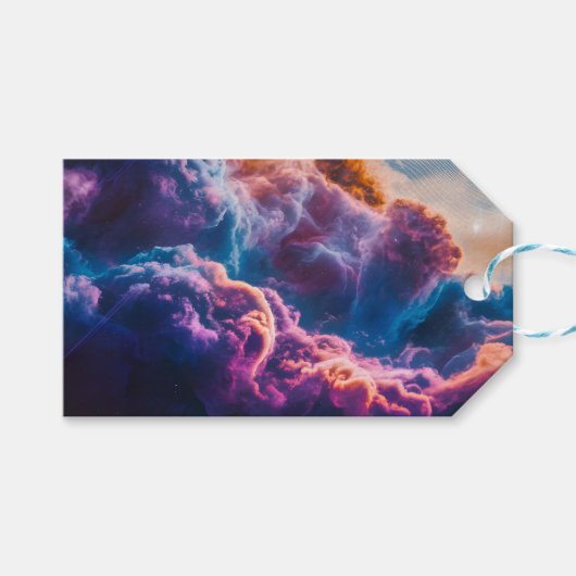 Étiquettes-cadeau Abstract Space Nebula Art - Colorful Cosmic (Devant (Horizontal))