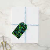 Étiquettes-cadeau Abstrait noir et vert (Avec de laficelle)