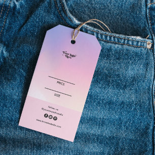 Étiquettes-cadeau Abstrait Rainbow Pastel Gradient Logo Prix Hang