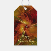 Étiquettes-cadeau Abstrait Rouge Orange Brown Vert Fractal Art Flowe (Devant)