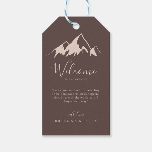 Étiquettes-cadeau Accueil de Clear Mountain Mariage campagnard (Devant)