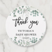 Étiquettes Cadeau Accueil douche bébé verdoyante (Devant)