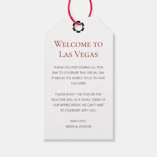 Étiquettes-cadeau Accueil élégant à Las Vegas Mariage Welcome