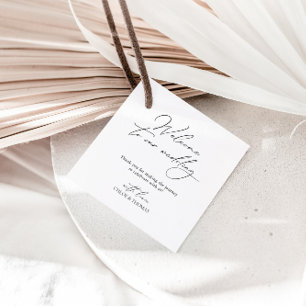 Étiquettes Cadeau Accueil Élégant Et Minimal À Notre Mariage