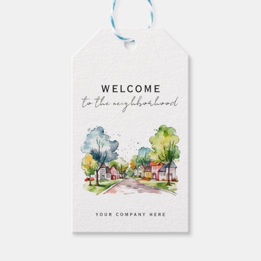 Étiquettes-cadeau Accueil personnalisé au logo du quartier (Devant)