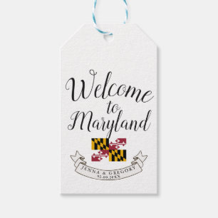 Étiquettes-cadeau Accueillez au mariage de destination du Maryland