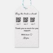 Étiquettes-cadeau acheter une boisson à la mariée scanner le code QR (Dos)