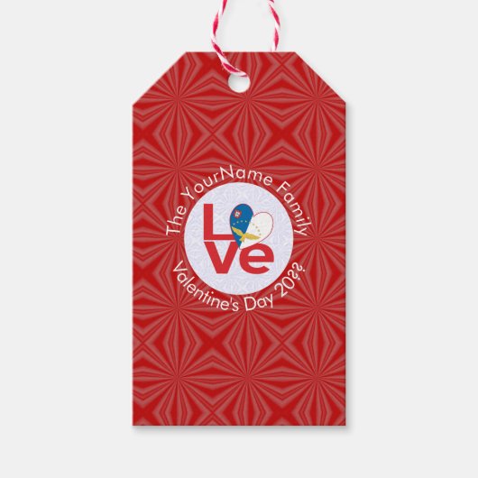 Étiquettes-cadeau Açores Red LOVE Drapeau personnalisé (Devant)