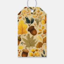 Acornes et Feuilles d'automne douillets en Jaune, 