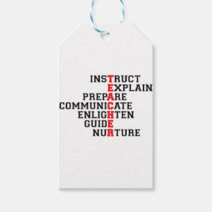 Étiquettes-cadeau Acrostiche de professeur