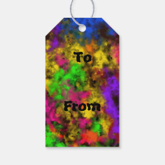 Étiquettes-cadeau Acrylic Neon Colors Paint Splatter Splash Abstract