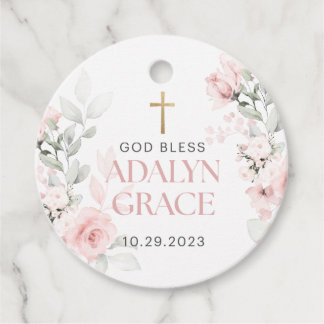 Étiquettes Cadeau Adayln Grace Baptism Tags