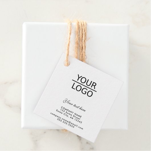 Étiquettes Cadeau Add your Logo with Custom Text Promotion Kraft (En situation)