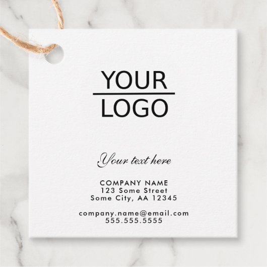 Étiquettes Cadeau Add your Logo with Custom Text Promotion Kraft (Devant)