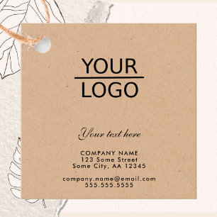 Étiquettes Cadeau Add your Logo with Custom Text Promotion Kraft