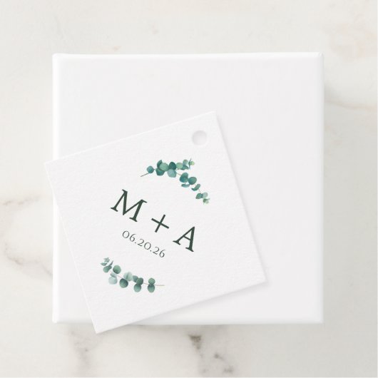 Étiquettes Cadeau Adélaïde Mariage Monogramme (En situation)