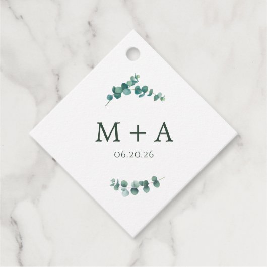 Étiquettes Cadeau Adélaïde Mariage Monogramme (Devant)
