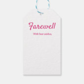 Étiquettes-cadeau Adieu - Adieu départ (Dos)