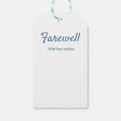 Étiquettes-cadeau Adieu - Adieu départ (Dos)